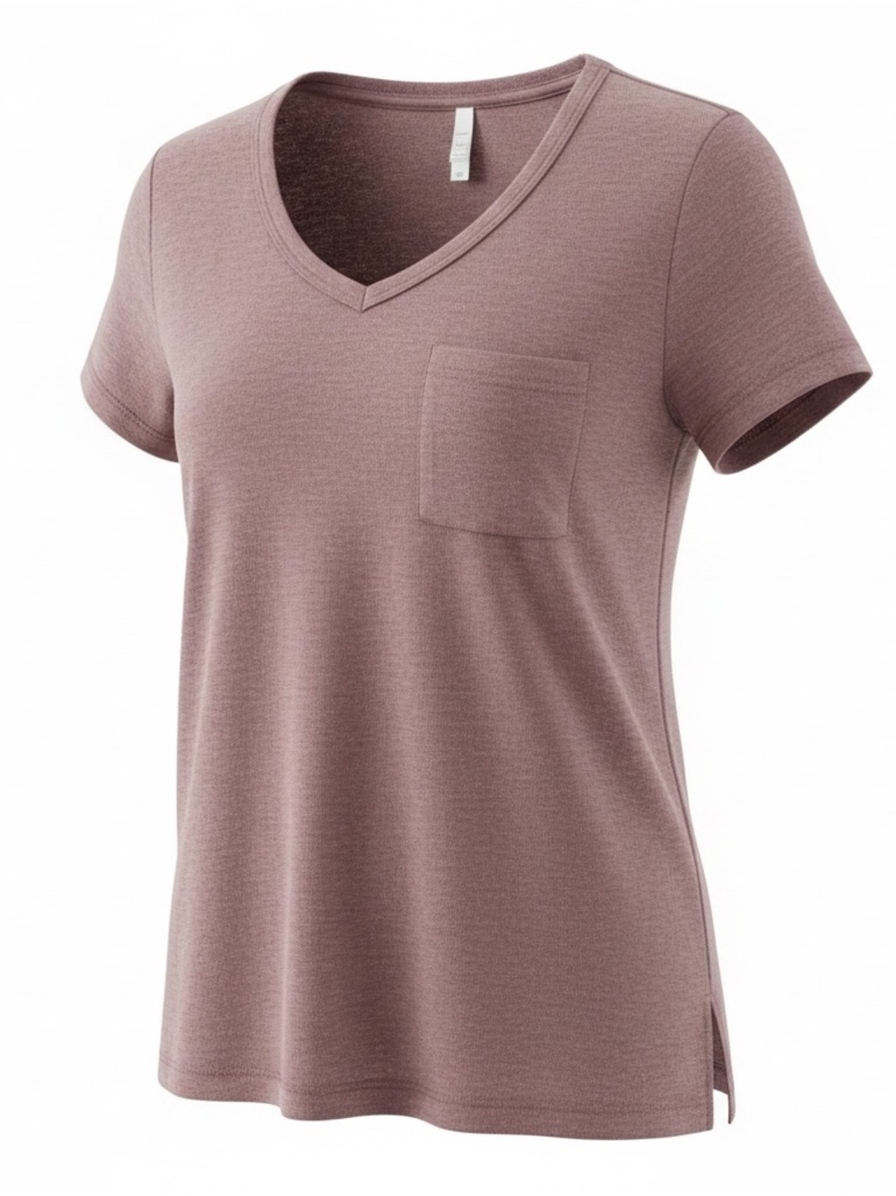 Everyday V-Neck Pocket Tee in Dusty Mauve